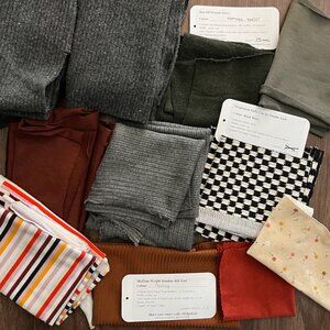 Various Knit Fabric Scrap Bundle, Sweater, Rib, French Terry, Organic